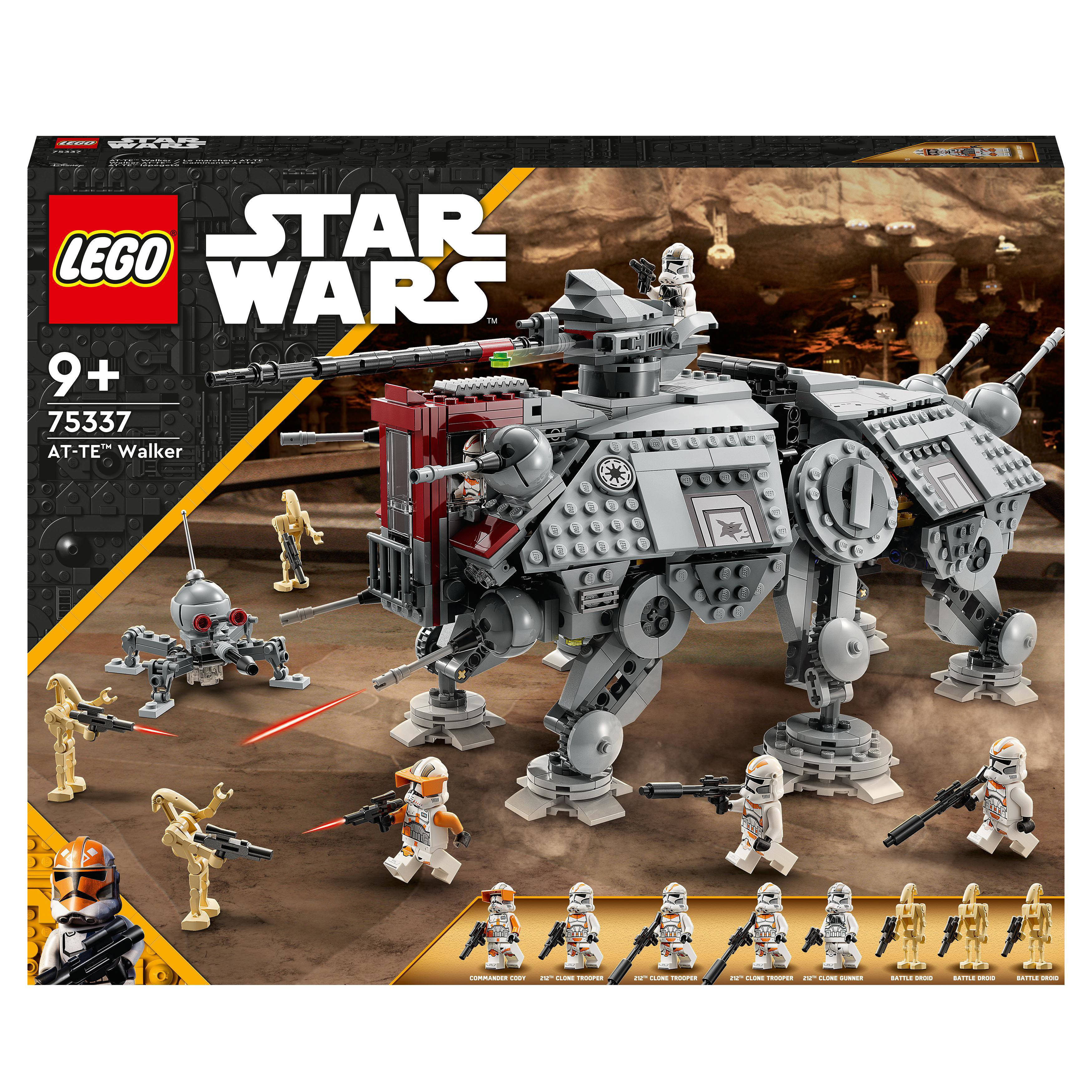 LEGO AT-TE Walker Verstelbaar Model met Clone Troopers en Droid Figuren 75337