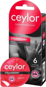 CEYLOR STRAWBERRY Präservativ, 6 Stück