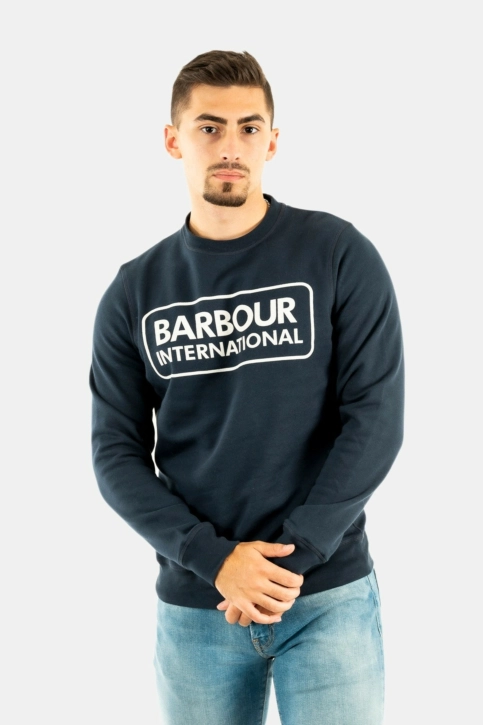 sweat barbour intl large logo sweat bleu