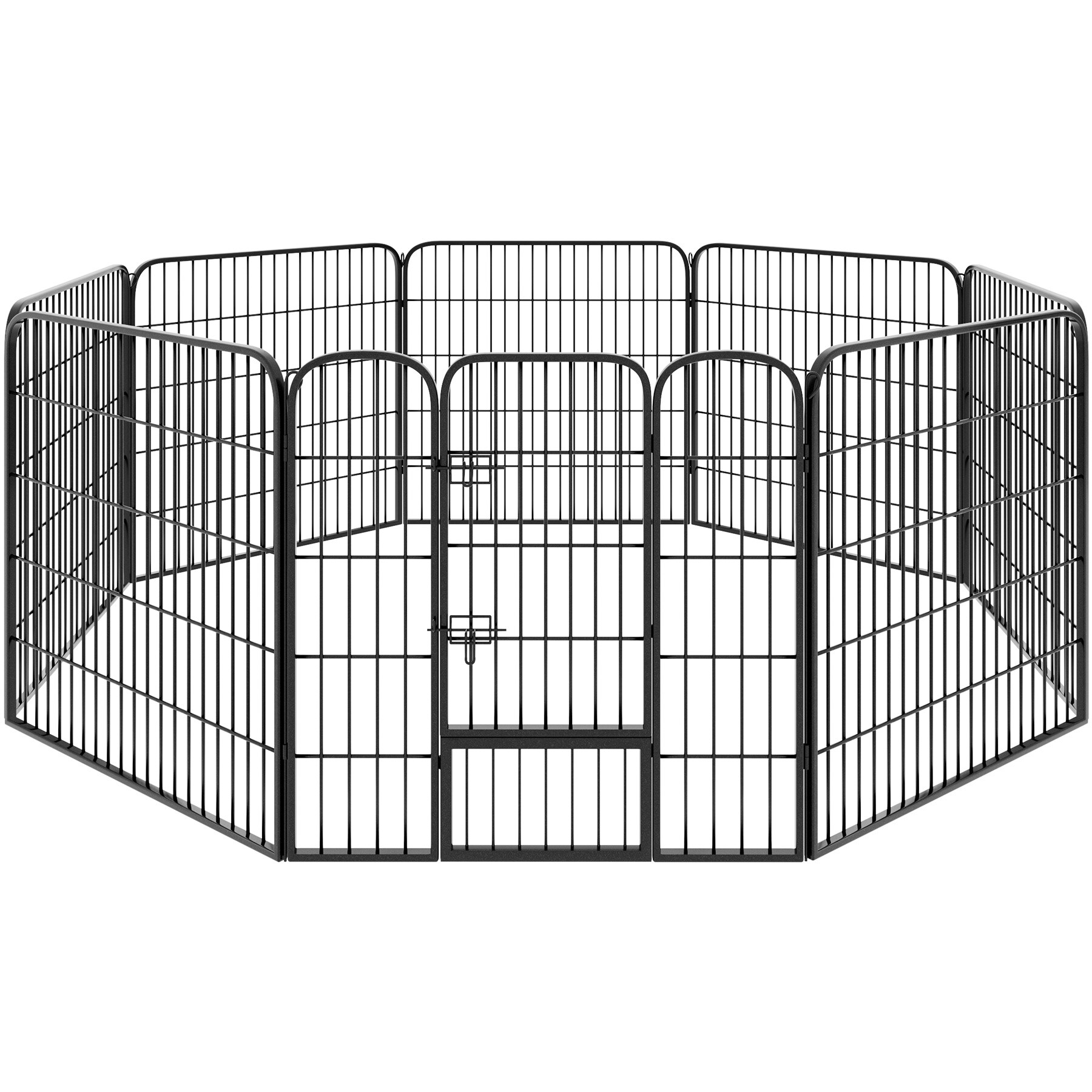 tectake® Welpenauslauf, 8-teilig, faltbar, abgerundete Ecken, einfache Montage, Bodenverankerung möglich
