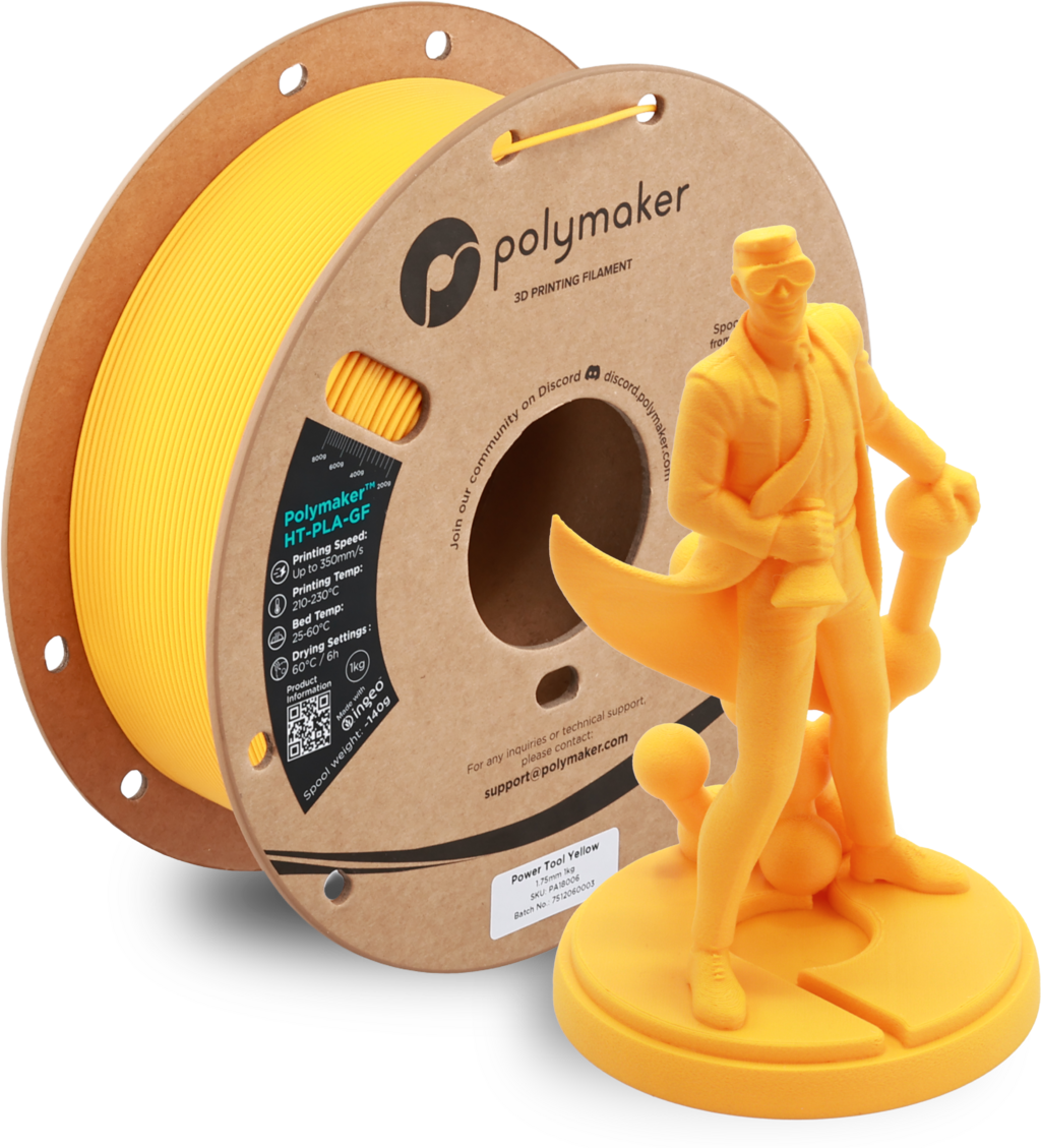 Polymaker  HT-PLA-GF Power Tool Yellow, 1,75 mm / 1000 g    Hitzestabiles & temperaturbeständiges Hochleistungs-PLA für anspruchsvolle Anwendungen in Power Tool Yellow