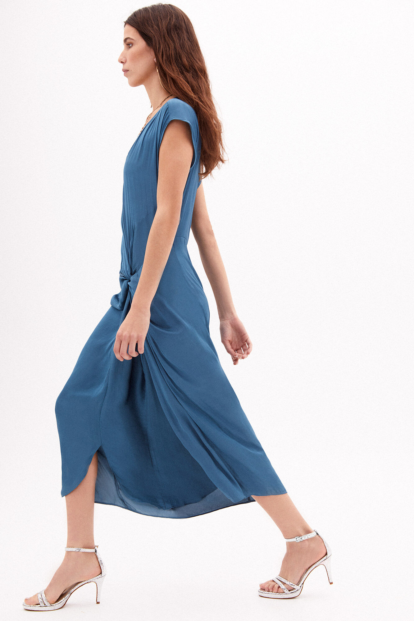 Vestido midi drapeado Olimpia - Verde