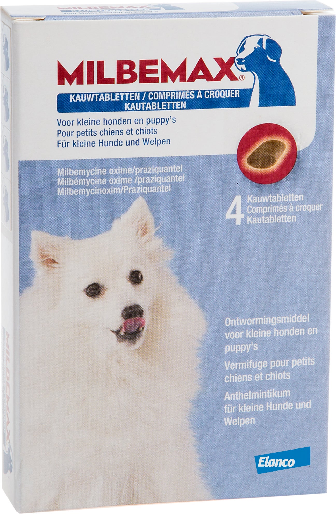 Milbemax ontwormingsmiddel hond klein < 5 kg 4 tabletten