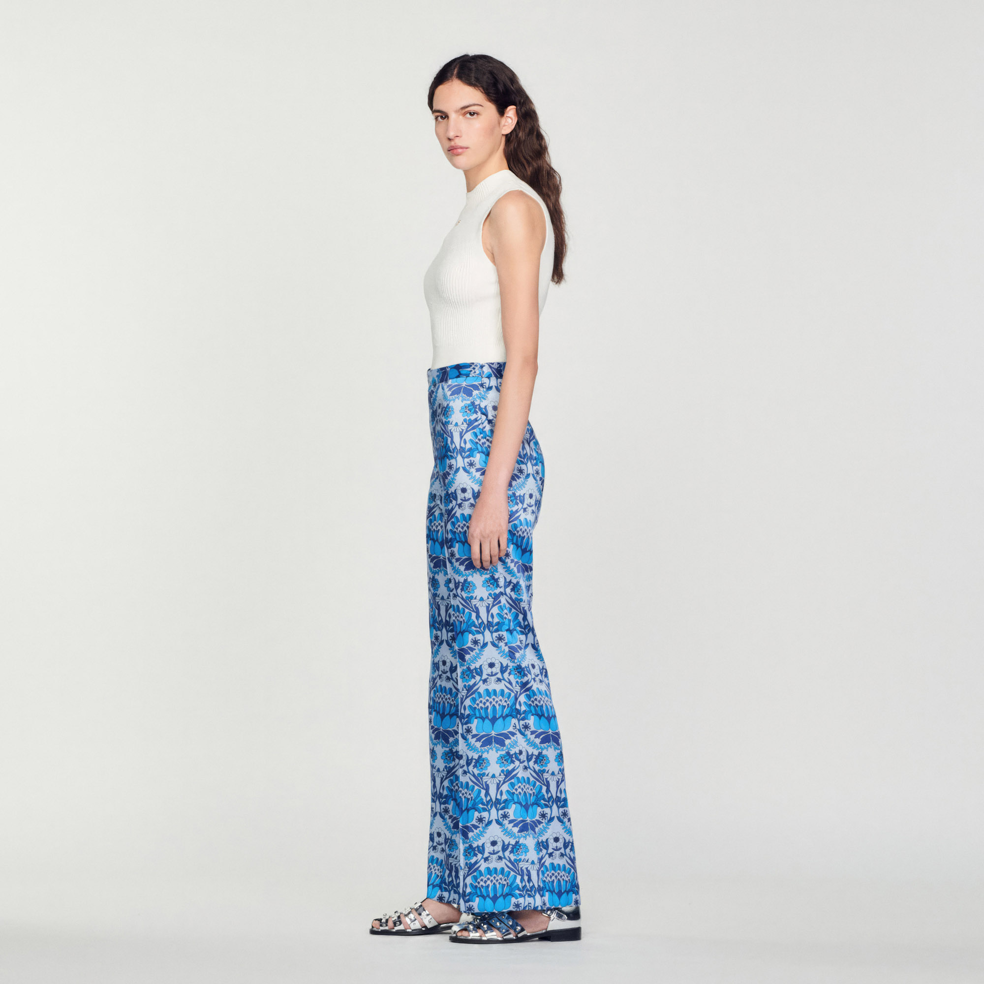 Pantalon fluide imprime foulard