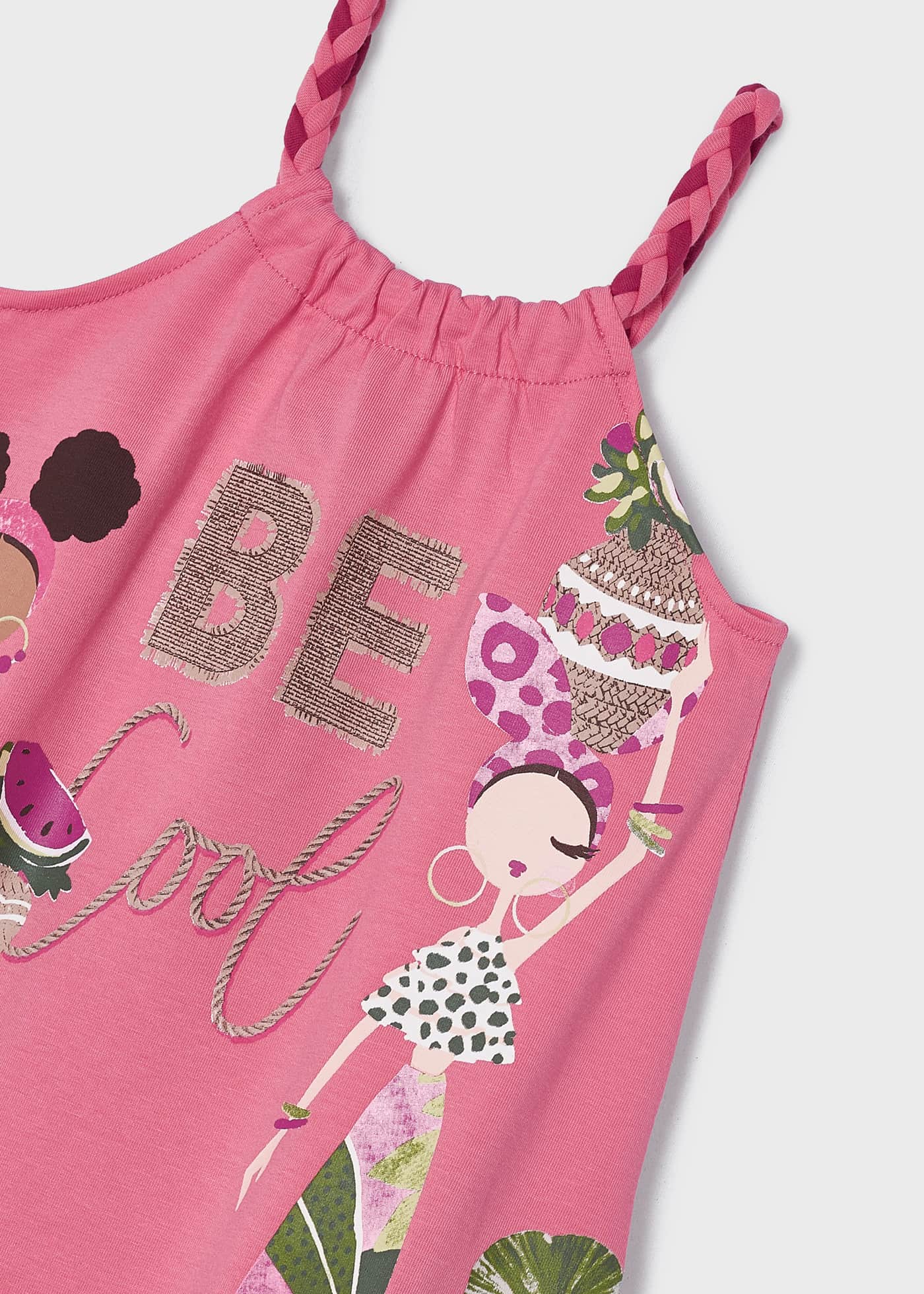 Vestido com estampa de algodão sustentável para meninas