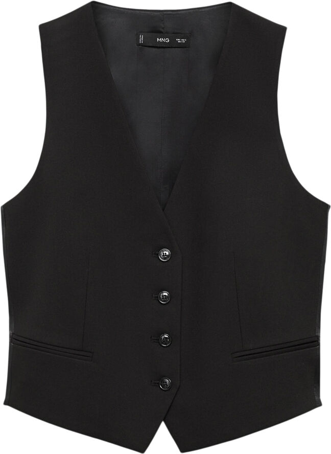 MANGO Suit waistcoat with buttons Black