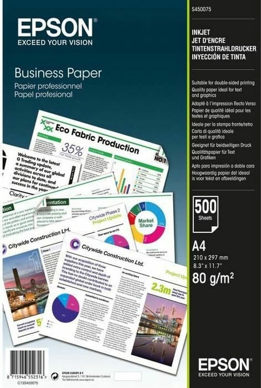 Epson C13S450075 papier voor inkjetprinter A4 (210x297 mm) Mat 500 vel Wit