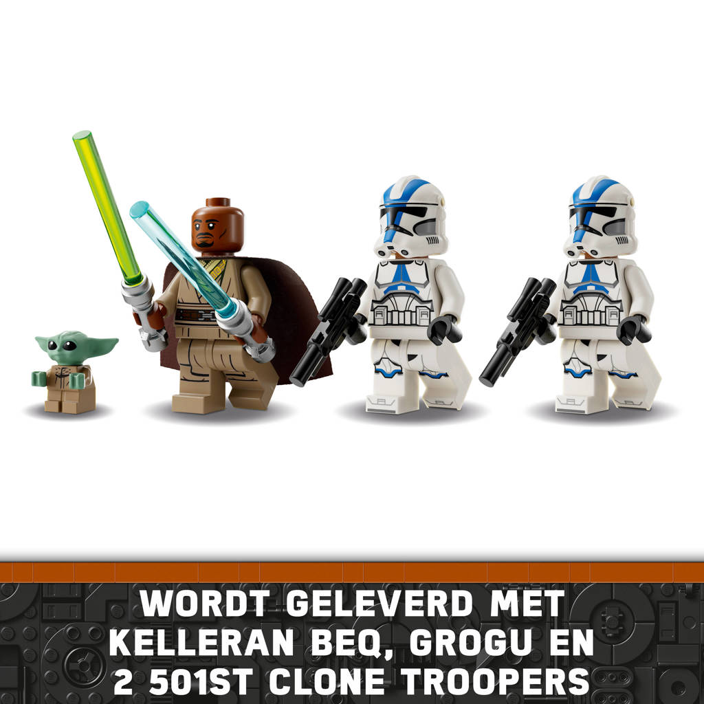 Prachtige speelset met mooie detailsBARC Speeder ontsnapping The Mandalorian Bouwpakket met Baby Yoda 75378