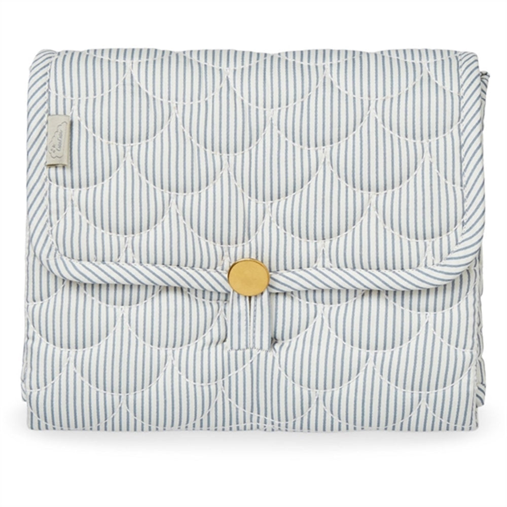 Quiltet Pusleunderlag Classic Stripes Blue, Praline
