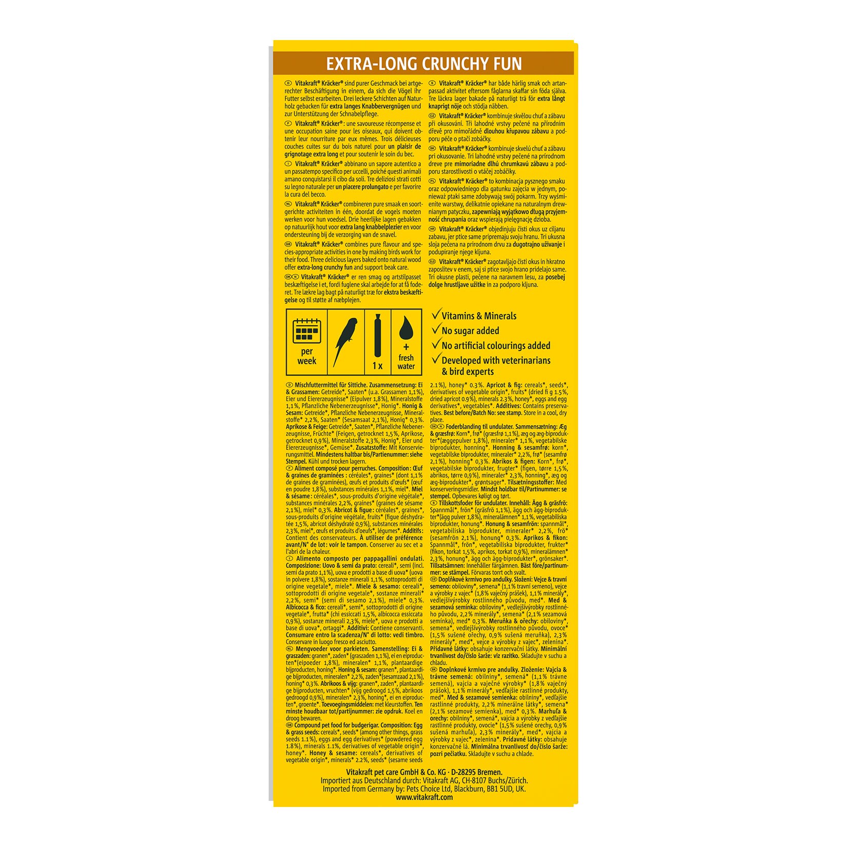 Vitakraft Wellensittich Kräcker Mix 80g, 10er Pack