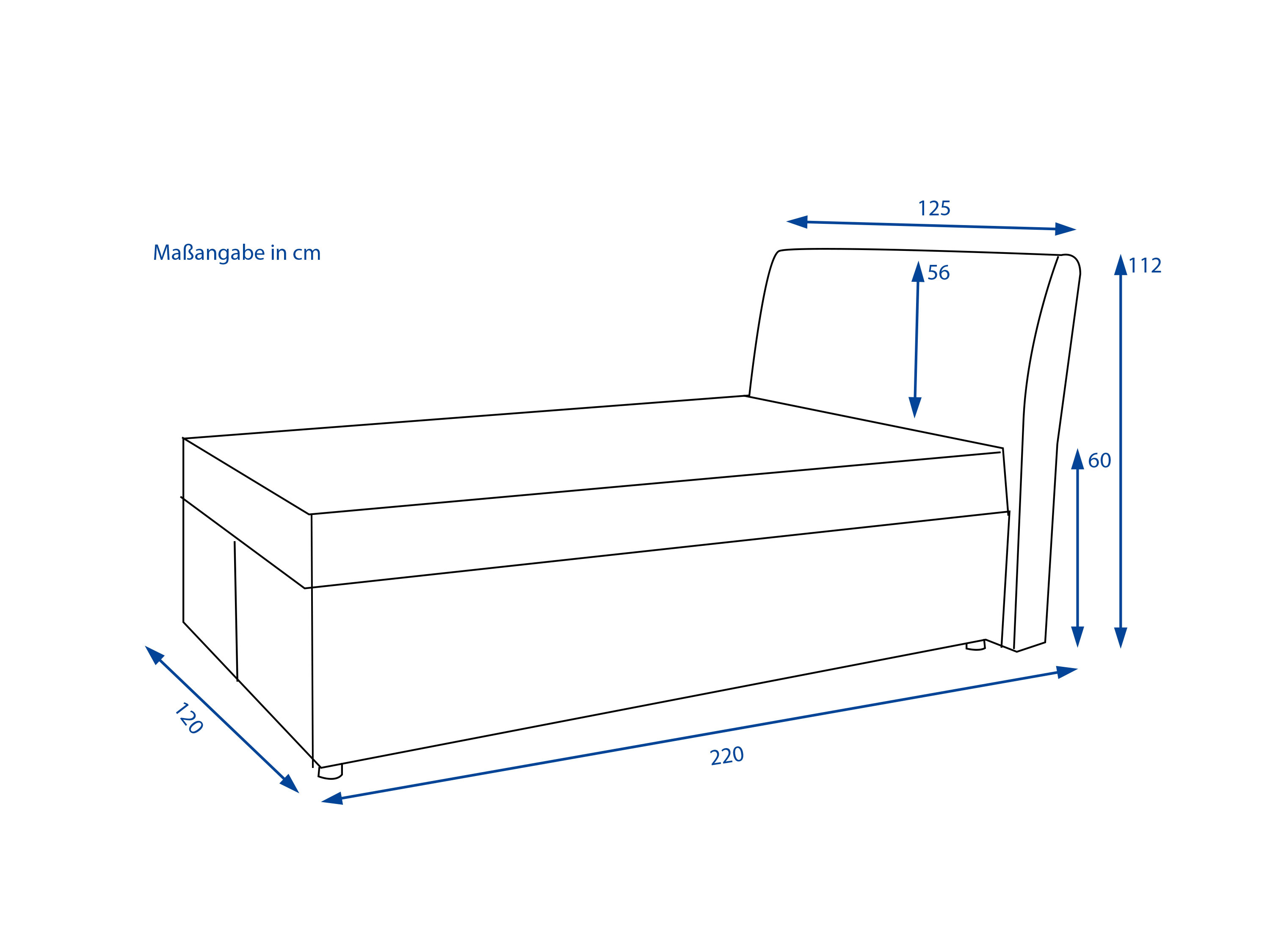 Boxspringbett vito BRILLANT 120X200 H2 9696 blau