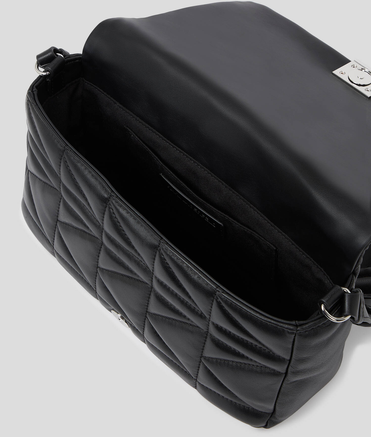 SAC PORTÉ ÉPAULE DE TAILLE MOYENNE K/KUILT - Noir-Nickel