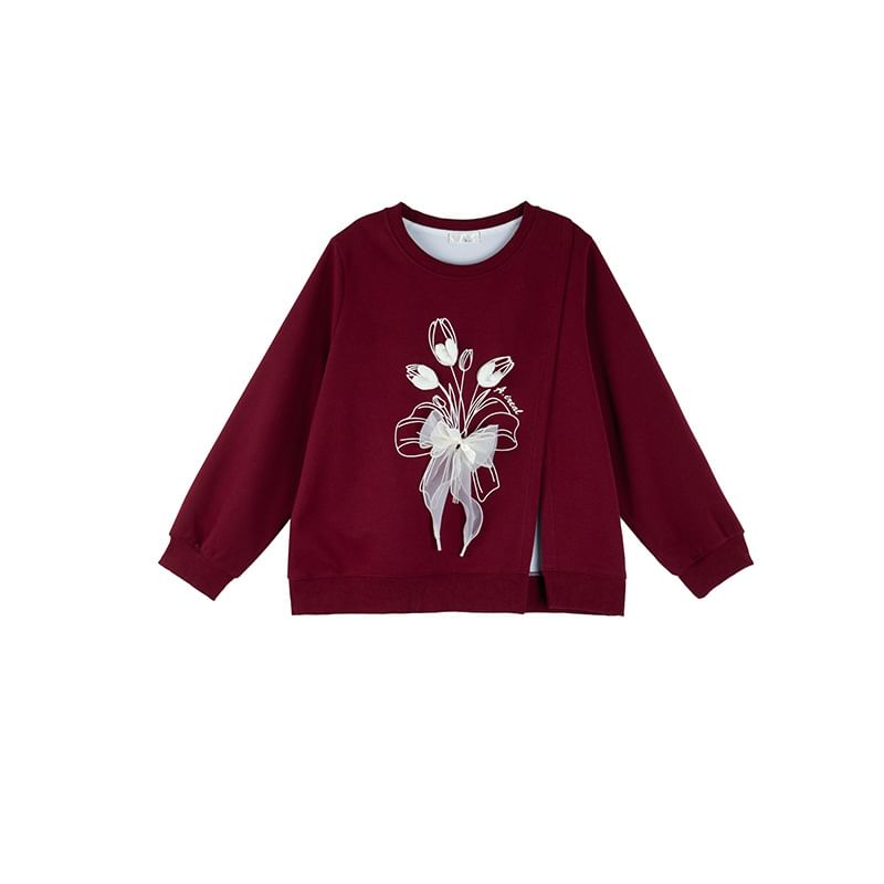 Ashteroid - Sweatshirt met ronde hals en bloemenprint en split