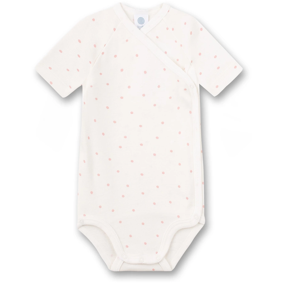 SANETTA Wickelbody kurzarm white pebble