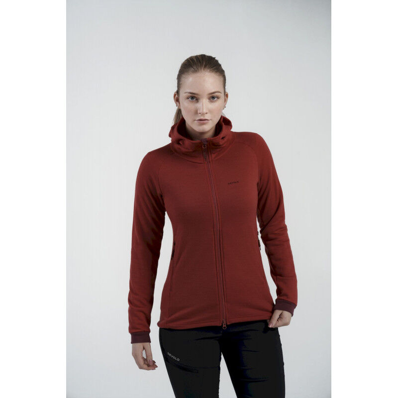 Nibba Merino Jacket Hood - Polaire en laine mérinos femme