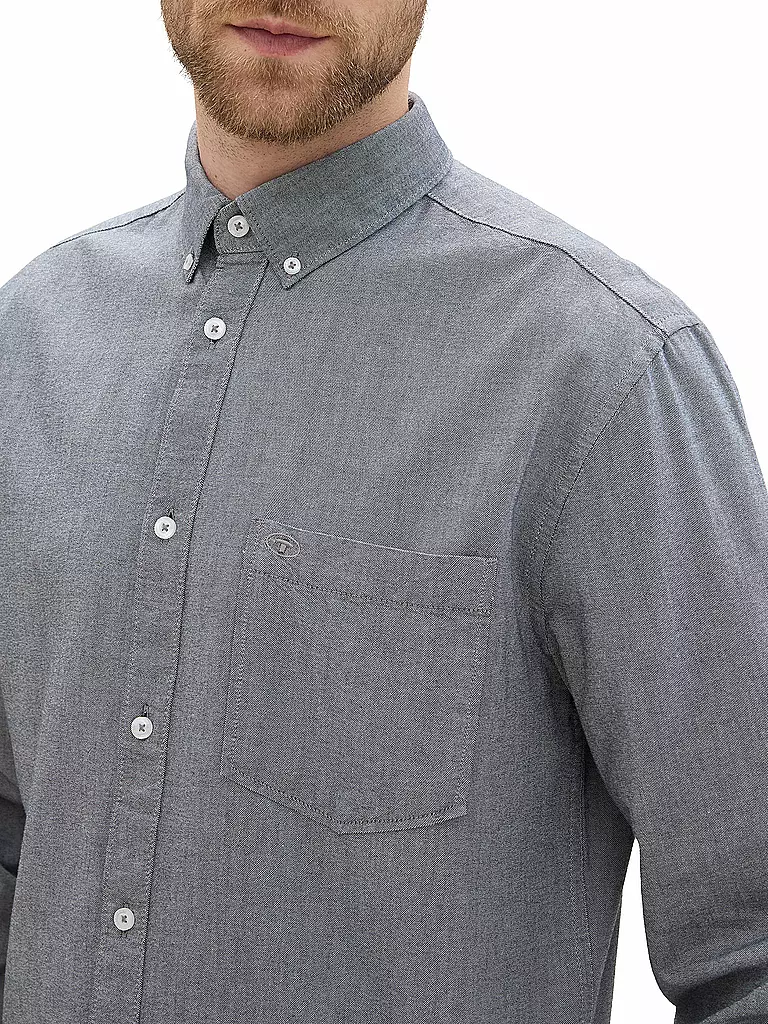TOM TAILOR Hemd Regular Fit grau