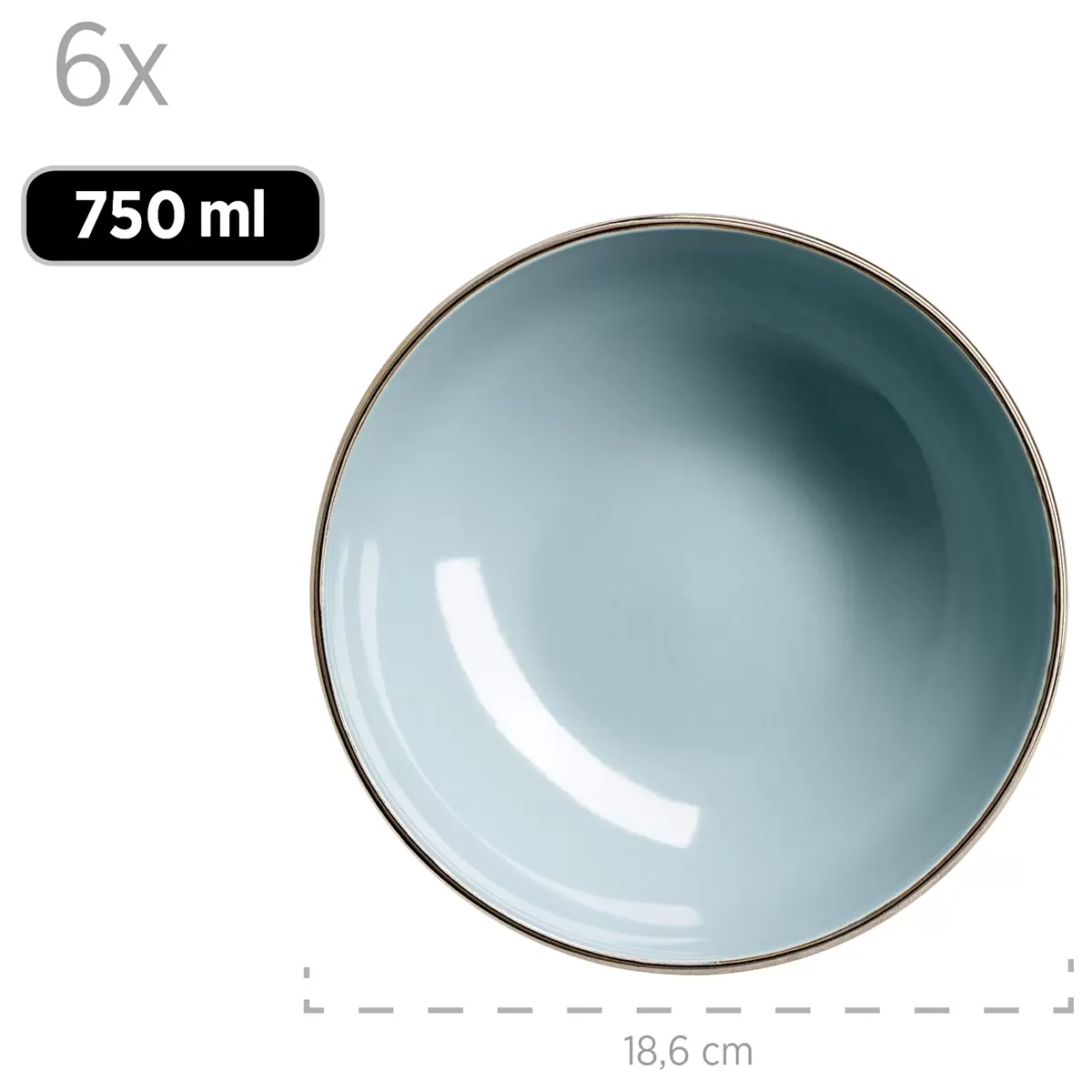 Kombiservice 24-tlg. METALLIC RIM Blau