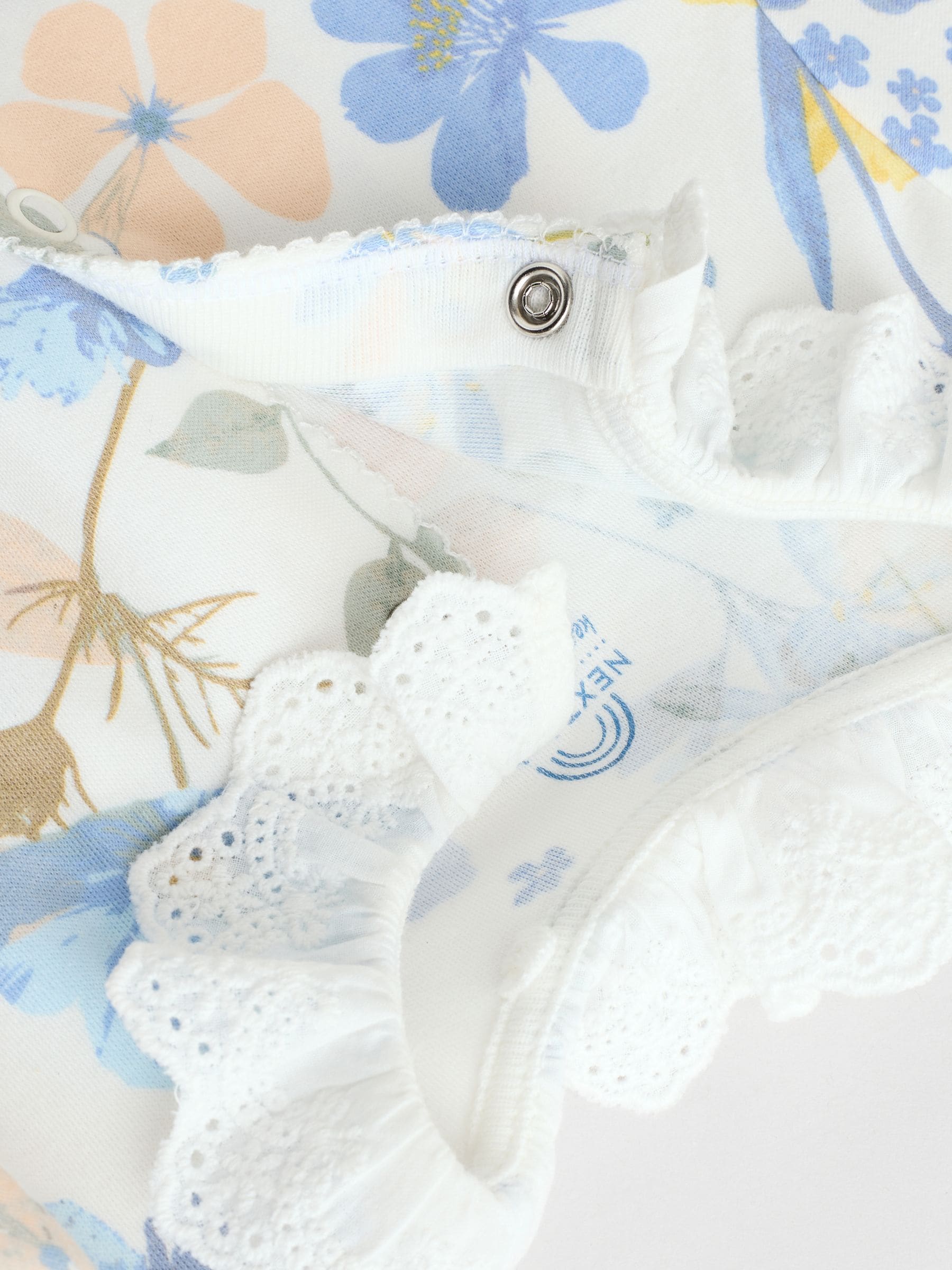 Blauw - Set van 3 babypyjama's met kraag (0-2jr)