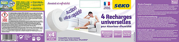 4 recharges Seko galet percé lavande de 500 g