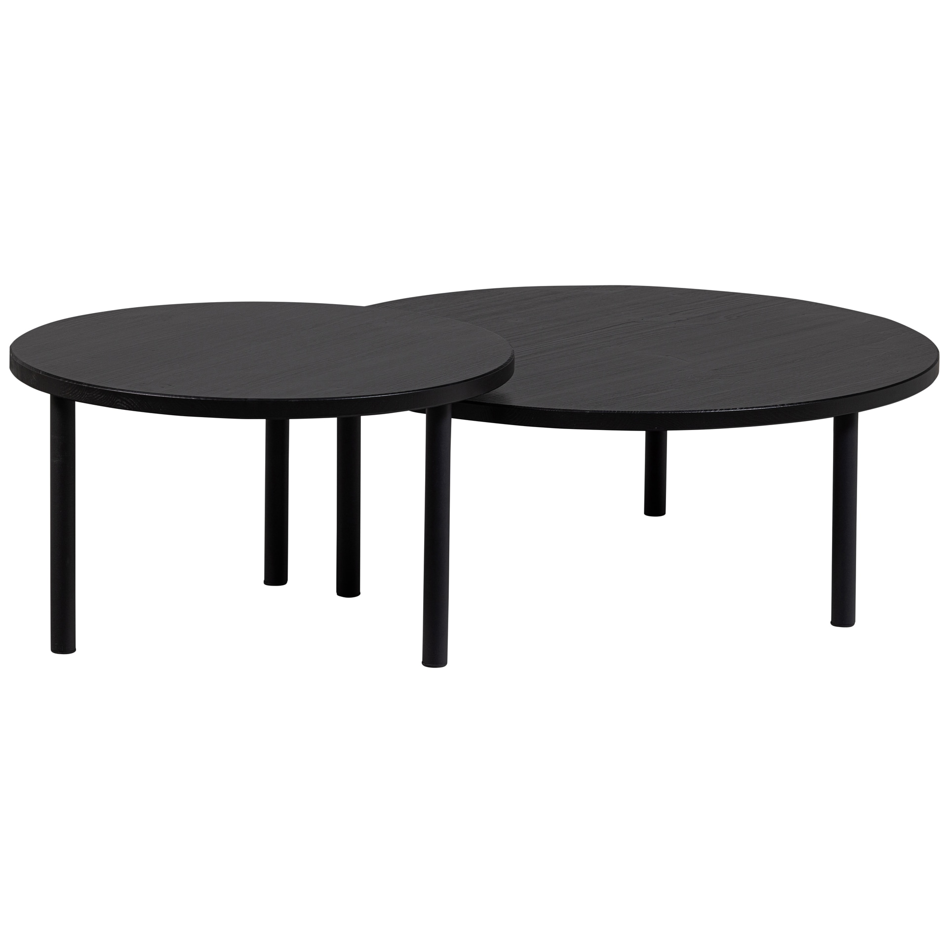 Couchtisch LAUT 60x60 cm rund Kiefernholz schwarz