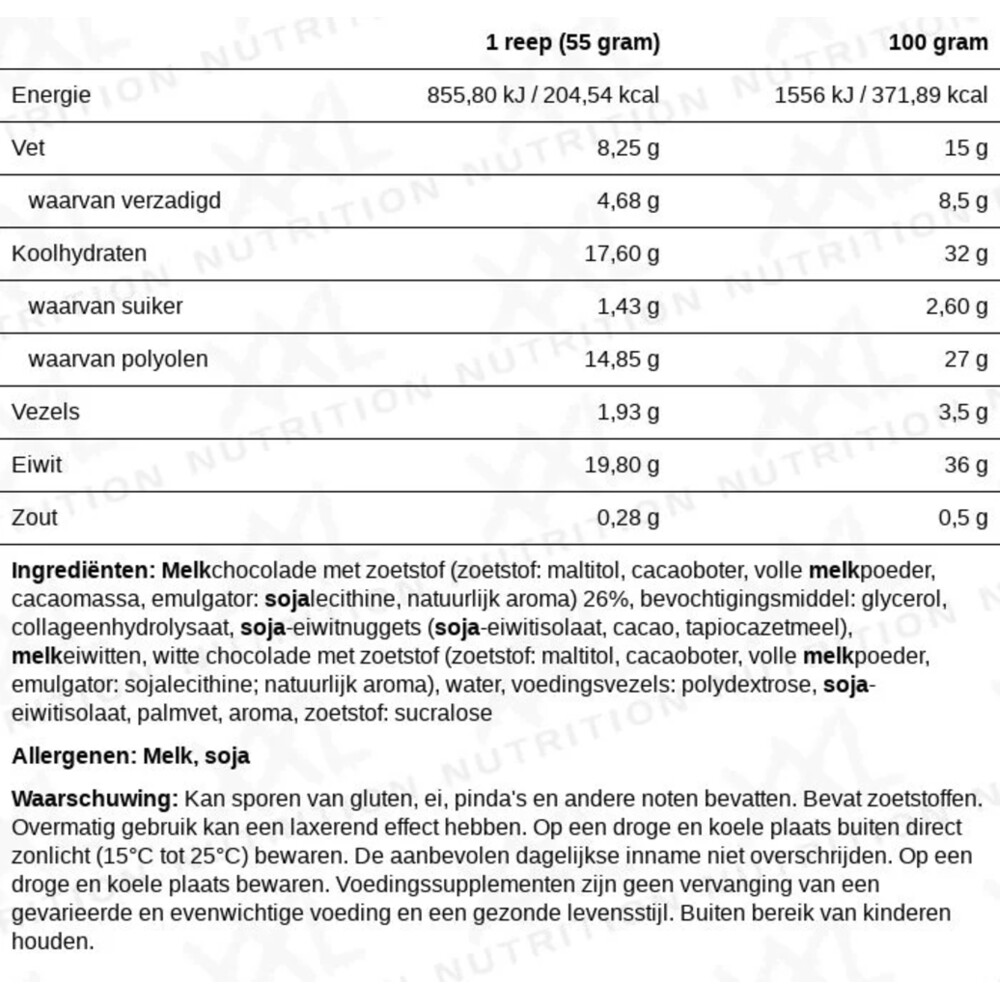 15x XXL Nutrition NJOY Proteïne Bar Cookie Dough55 gr