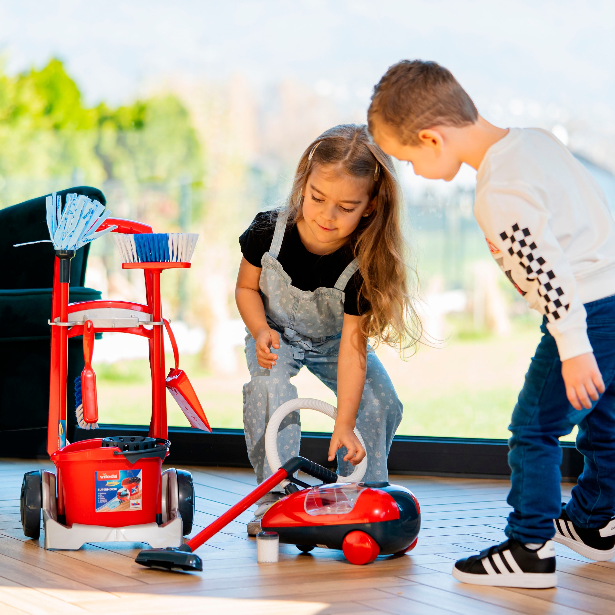 Klein Kinder-Putzwagen »Vileda Besenwagen mit Vileda Staubsauger« mit Spielstaubsauger, Made in Germany