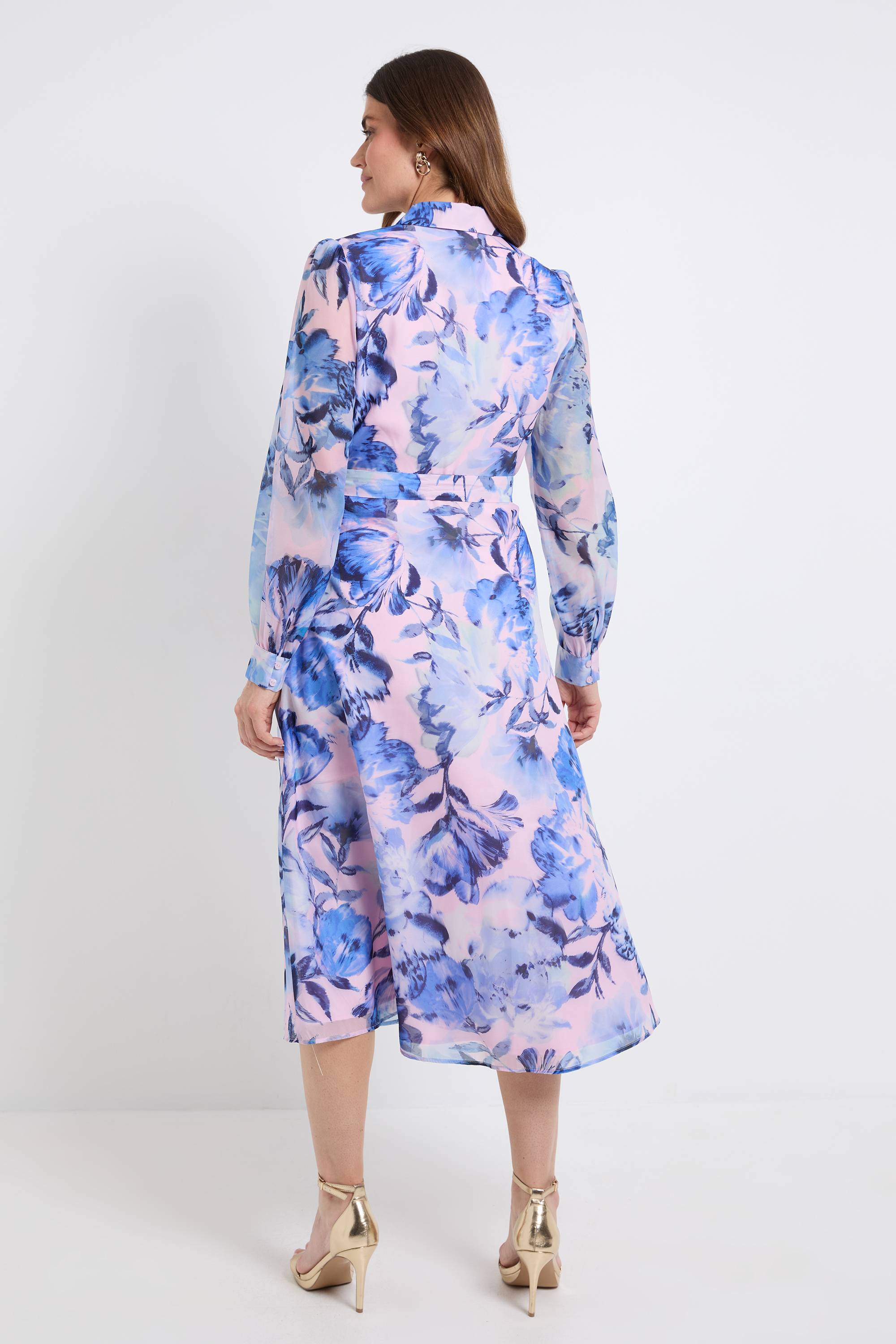 Wallis Robe Chemise Midi En Organza À Motifs Floraux