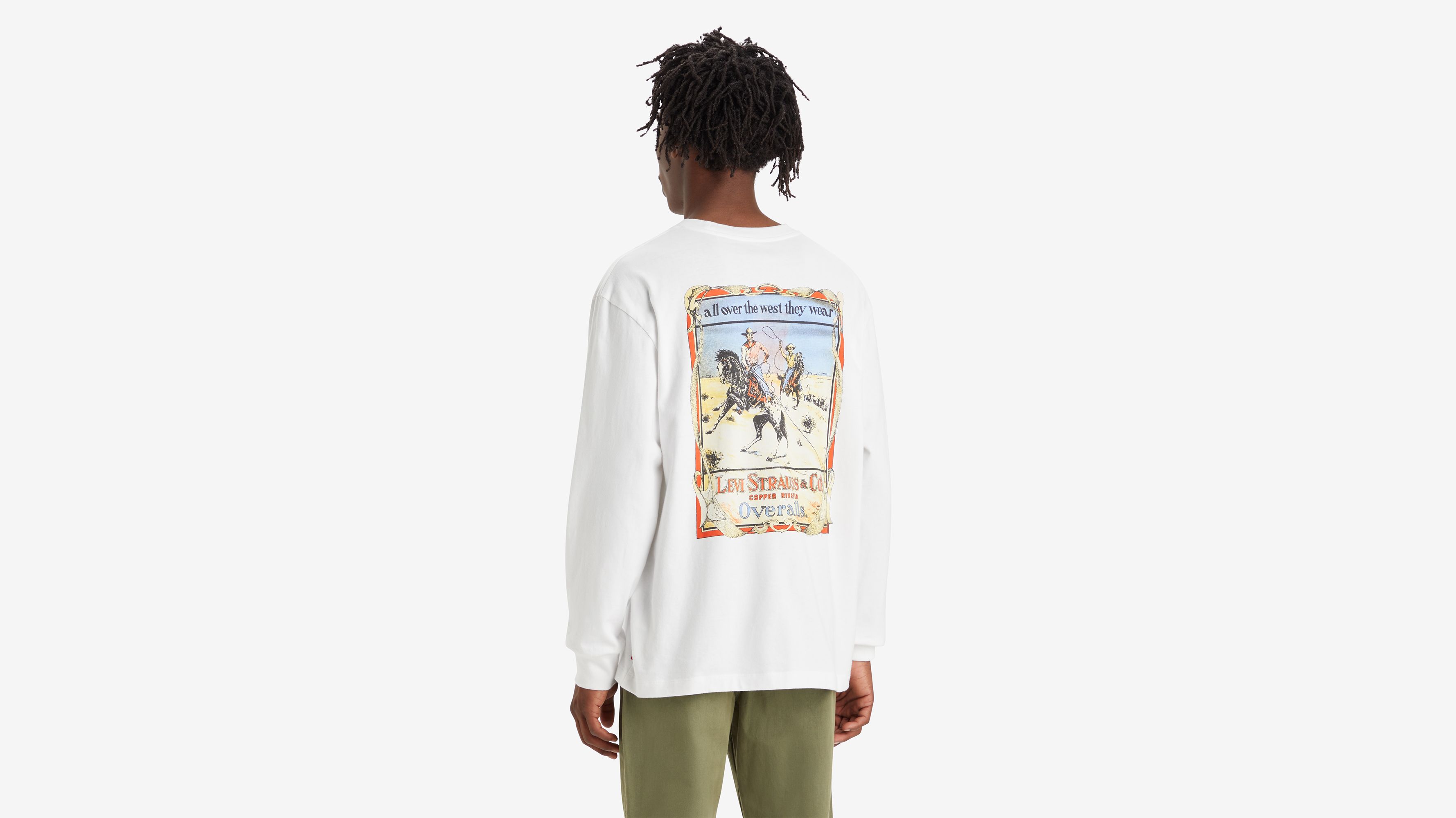 T-shirt manche longue graphique Authentic - Western Cowboywhite+ - Blanc