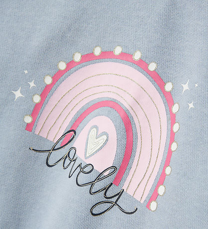 Name It Sweatshirt - NmfVenus - Subdued Blue/Love m. Print