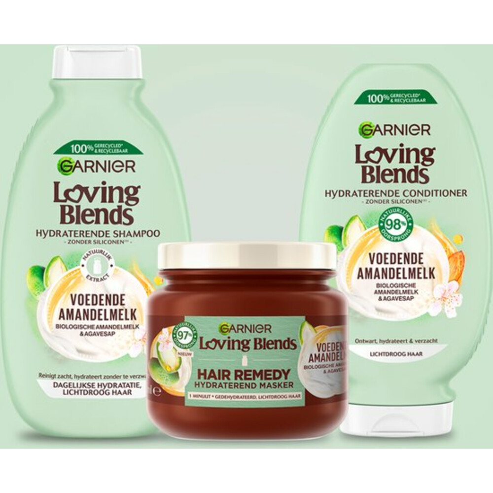 6x Garnier Loving Blends Voedende Amandelmelk Shampoo300 ml