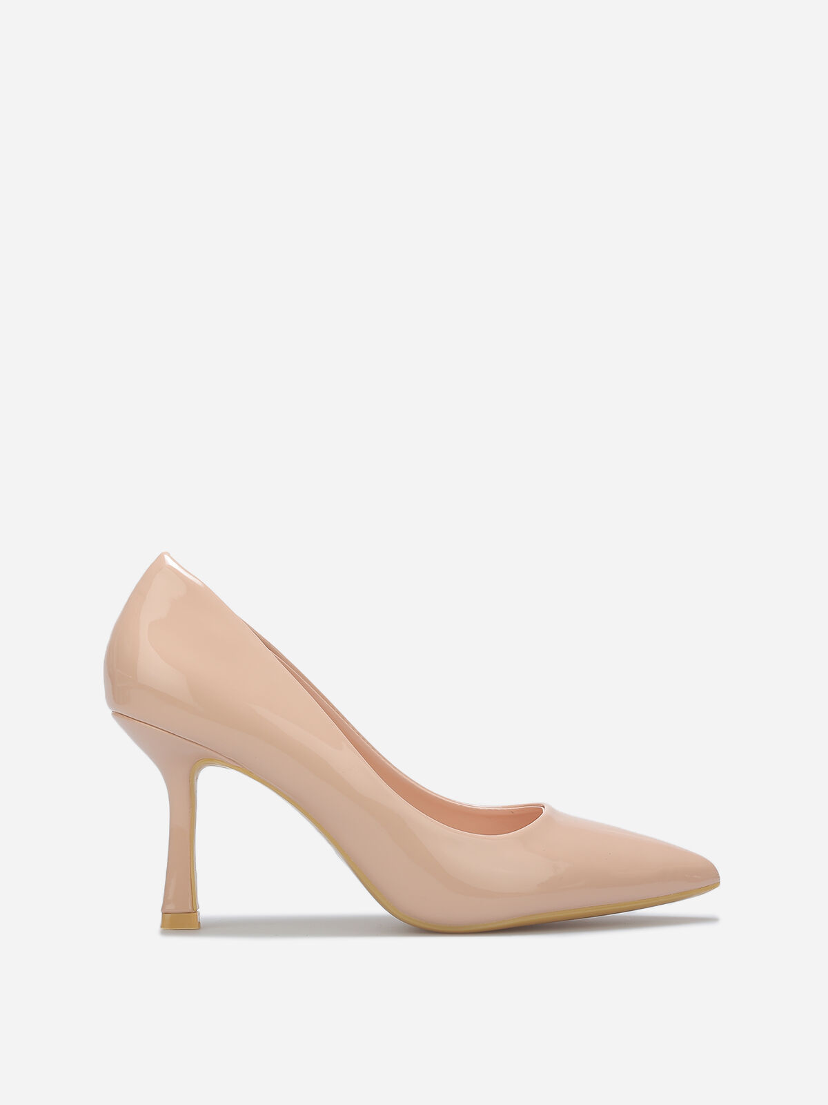 Escarpins pointus à talon bobine- Beige