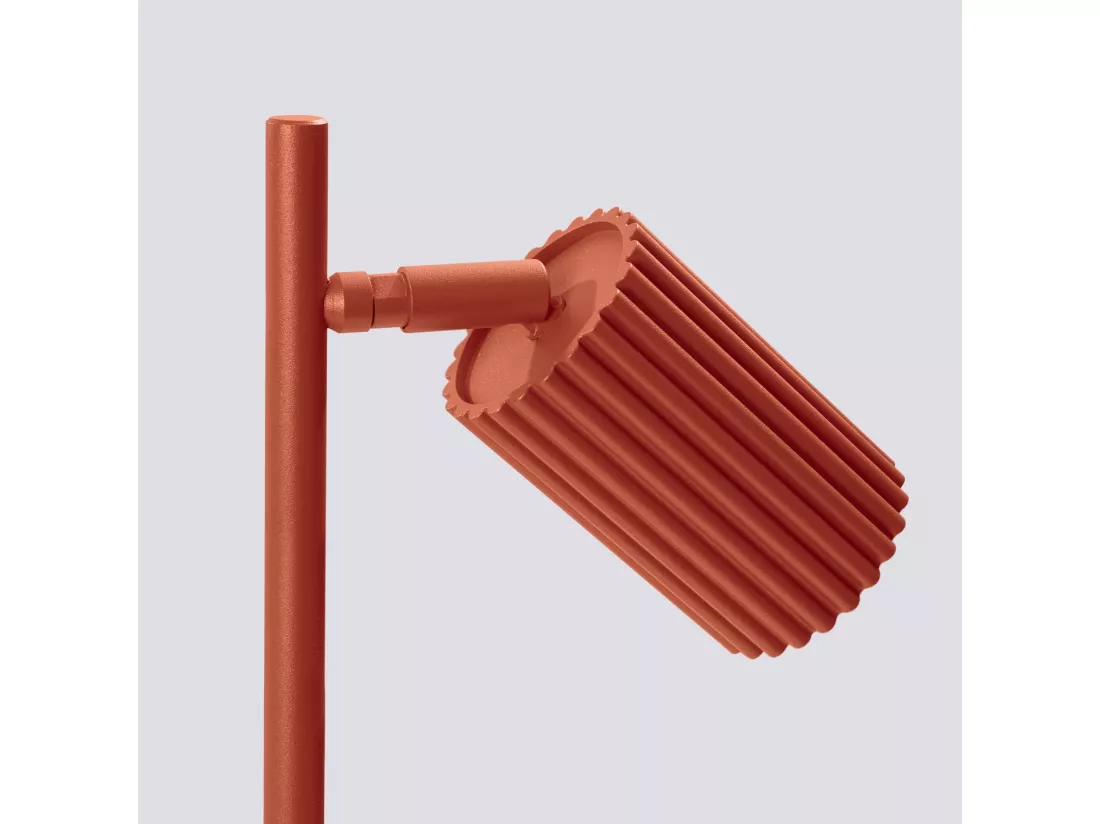 Lampe de bureau Karbon minimaliste en aluminium - 1 sources lumineuses - L.14,5 x H.43 cm - ocre rouge