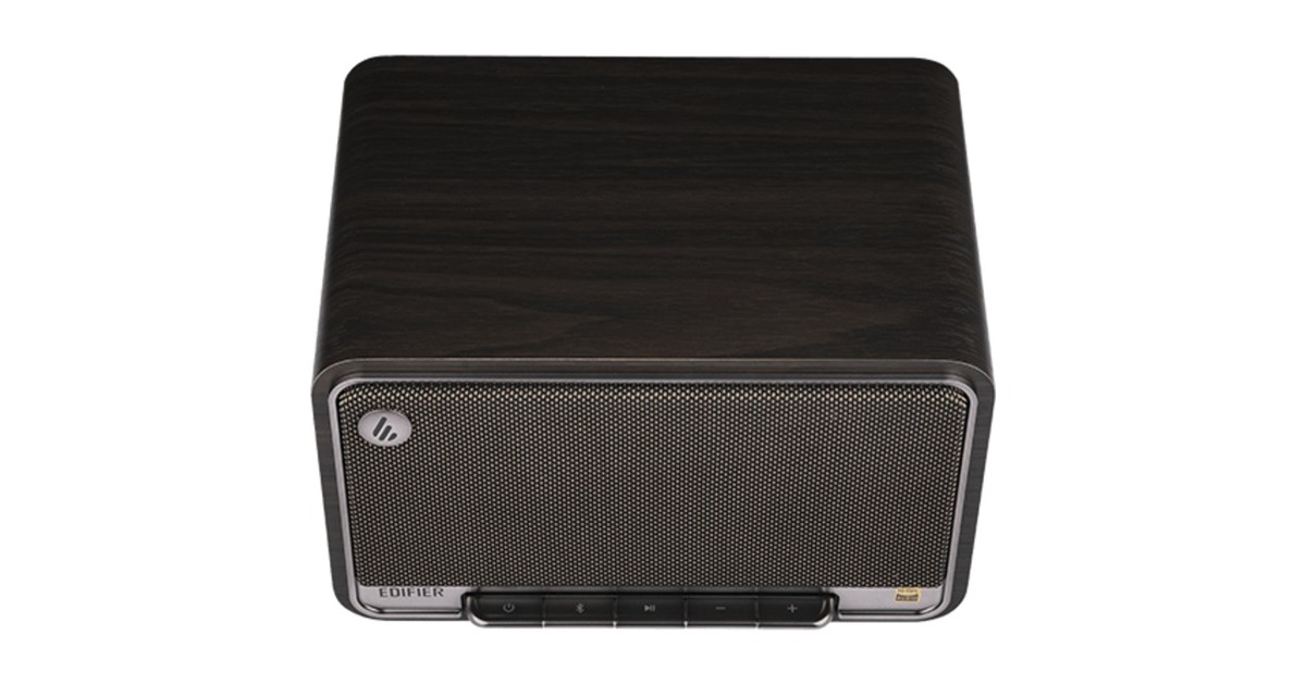 EdifierD32 Draadloze tafelluidspreker  (Donkerbruin/zilver, Bluetooth, Wi-Fi (Apple AirPlay), USB-C, AUX)