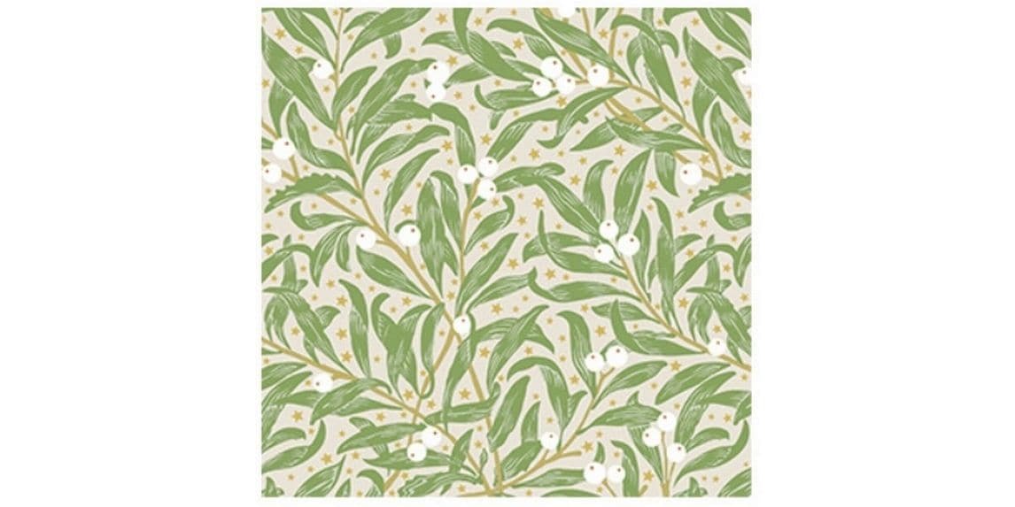 Braun   Company Weihnachtsservietten Christmas Leaves Mehrf 3-lagige Papierservietten