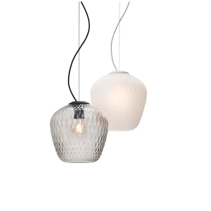 &Tradition - Blown SW3 Pendelleuchte, silber / Kabel schwarz