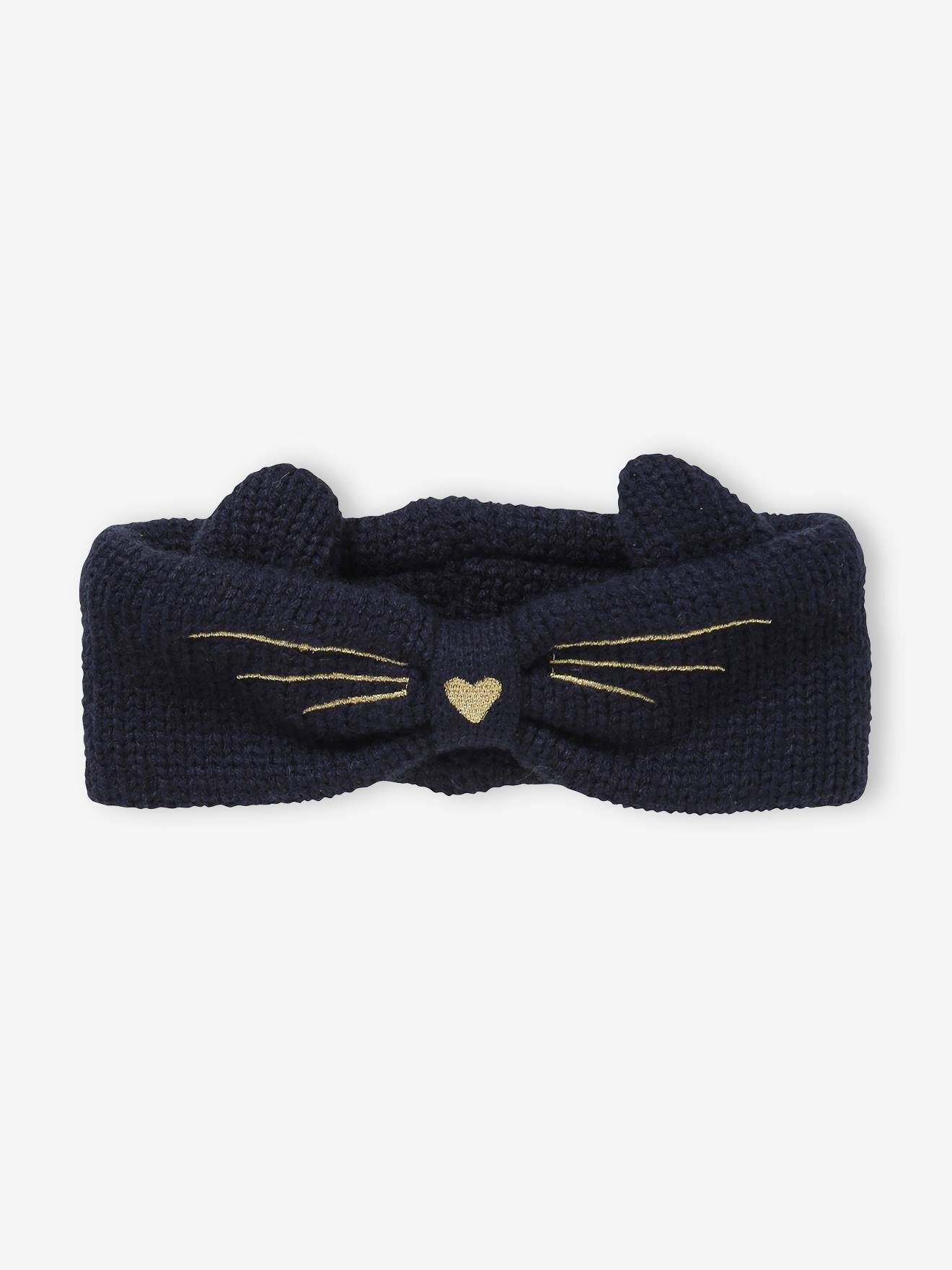 Faixa de cabelo lisa rosa claro para gatos com motivos.