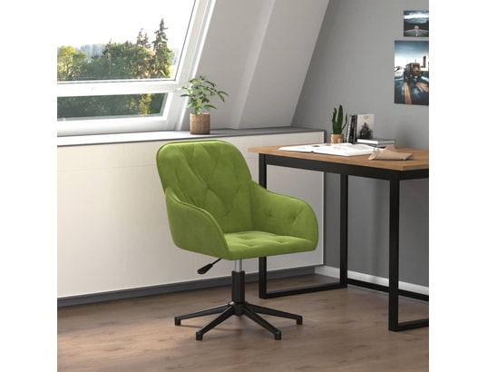 VIDAXL - Chaise de bureau Chaise pivotante de bureau vert clair velours