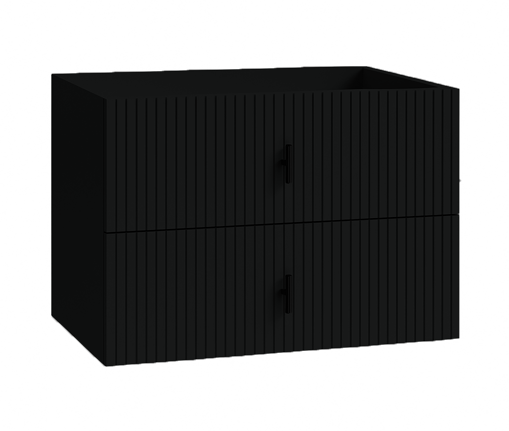 Muebles Raya onderkast ribbelfront 80cm met 2 softclose lades zwart mat