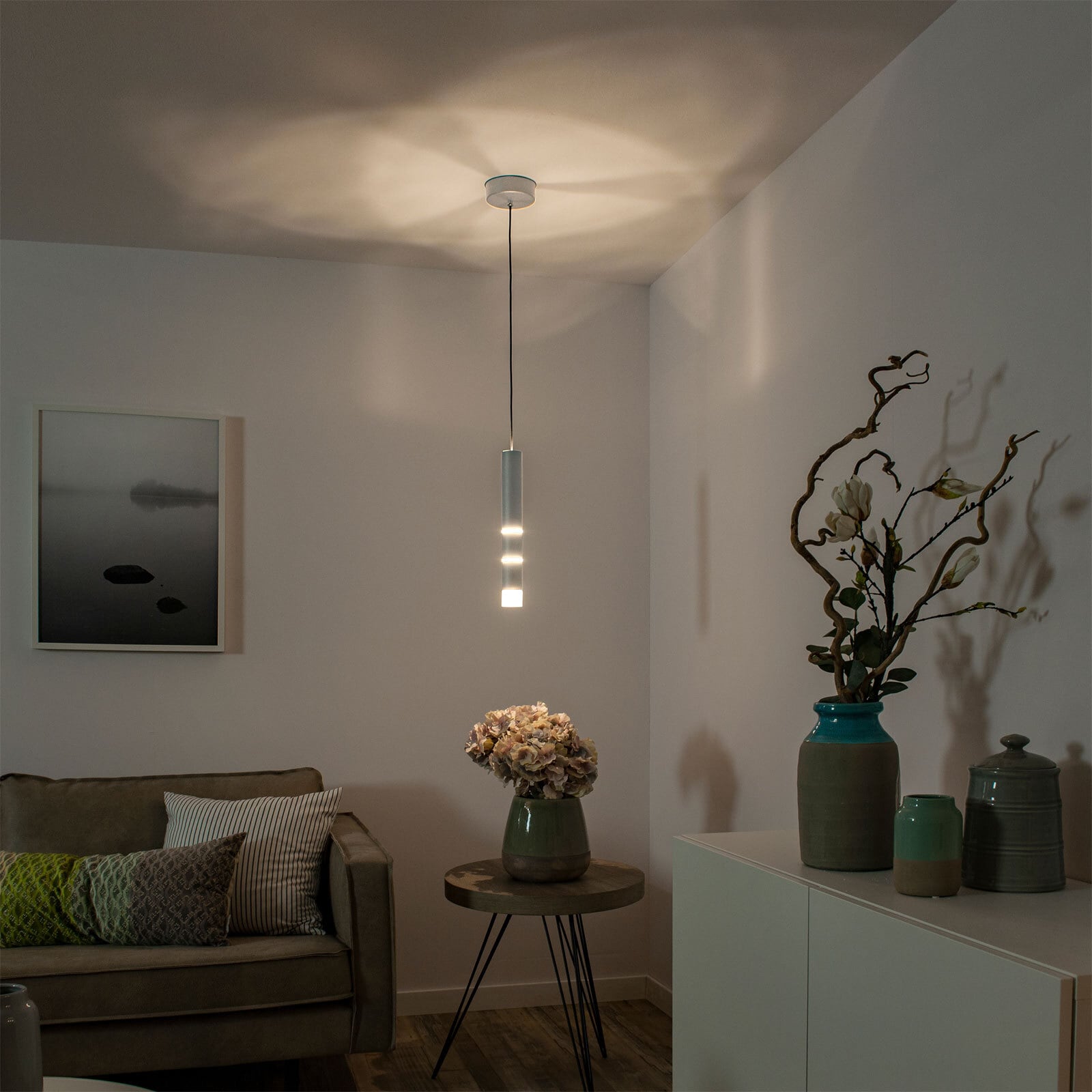 Paul Neuhaus LED Pendelleuchte PURE-VEGA 5 cm alufarbig