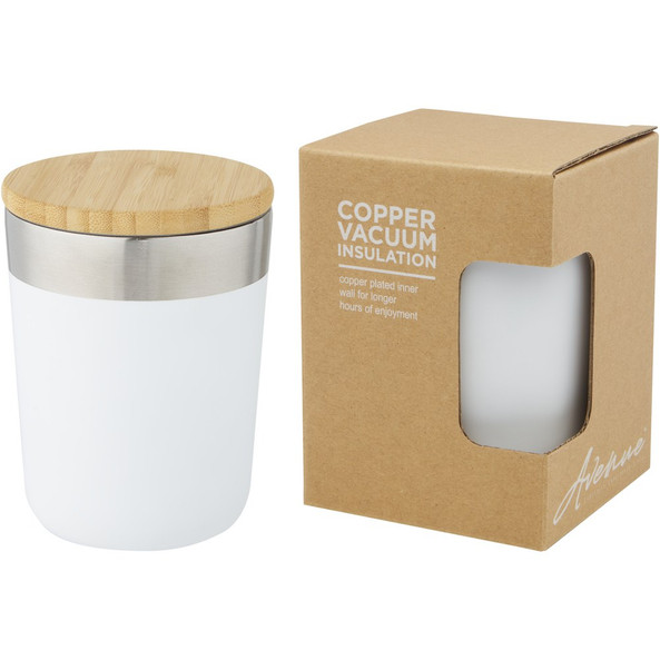 EgotierPro 100670 - Tasse Isotherme en Acier Inoxydable avec Couvercle Bambou