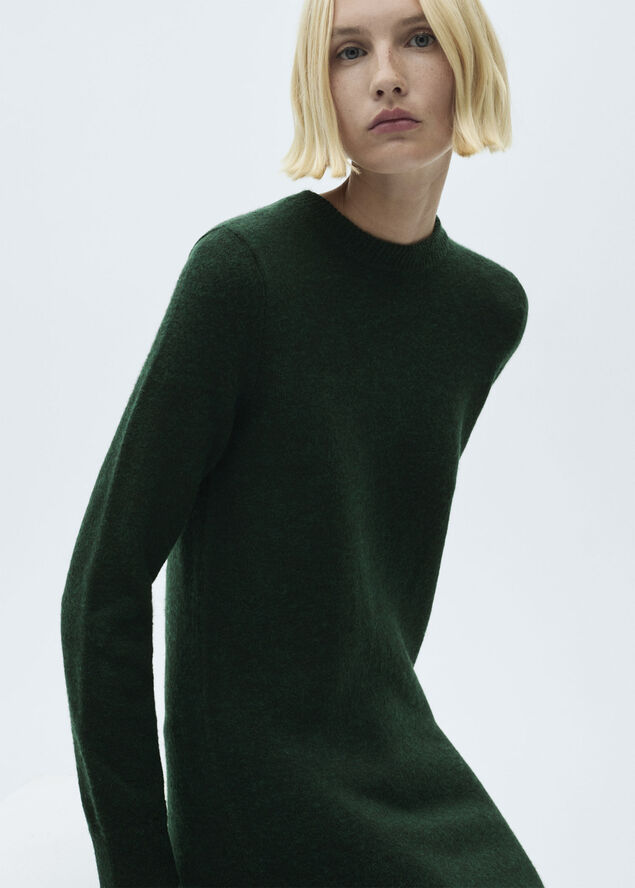 MANGO Knit shift dress Green