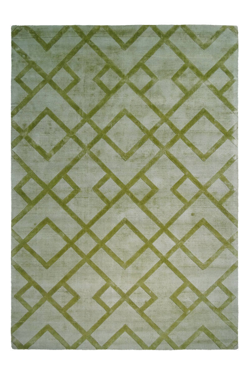 Kurzflorteppich LUXURY 300 - edelgrün - Retro-Design - 80x150 cm