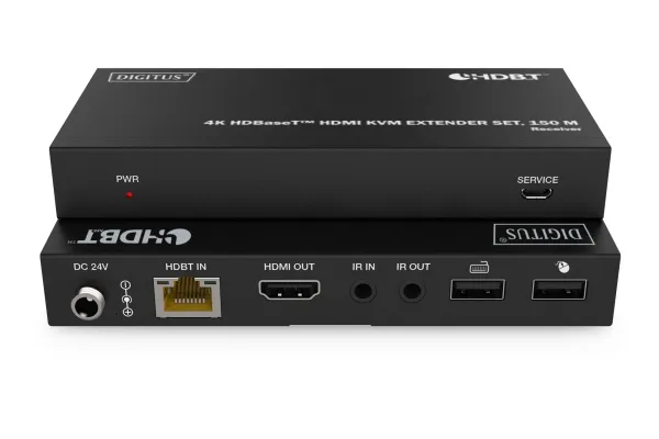 DIGITUS 4K HDBaseT DS-55522 - Sender og modtager - video/audio/USB forlænger - HDBaseT - over CAT 6a/7/8 - op til 150 m