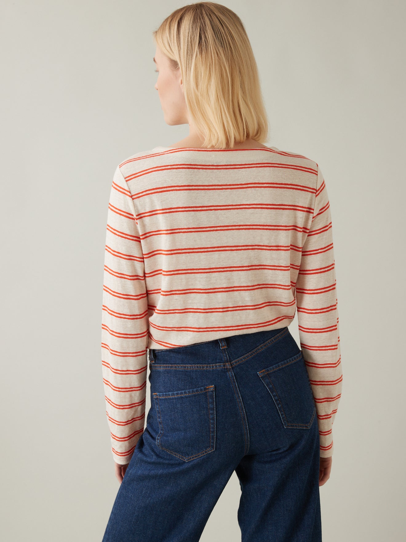 T-shirt marinière en lin femme