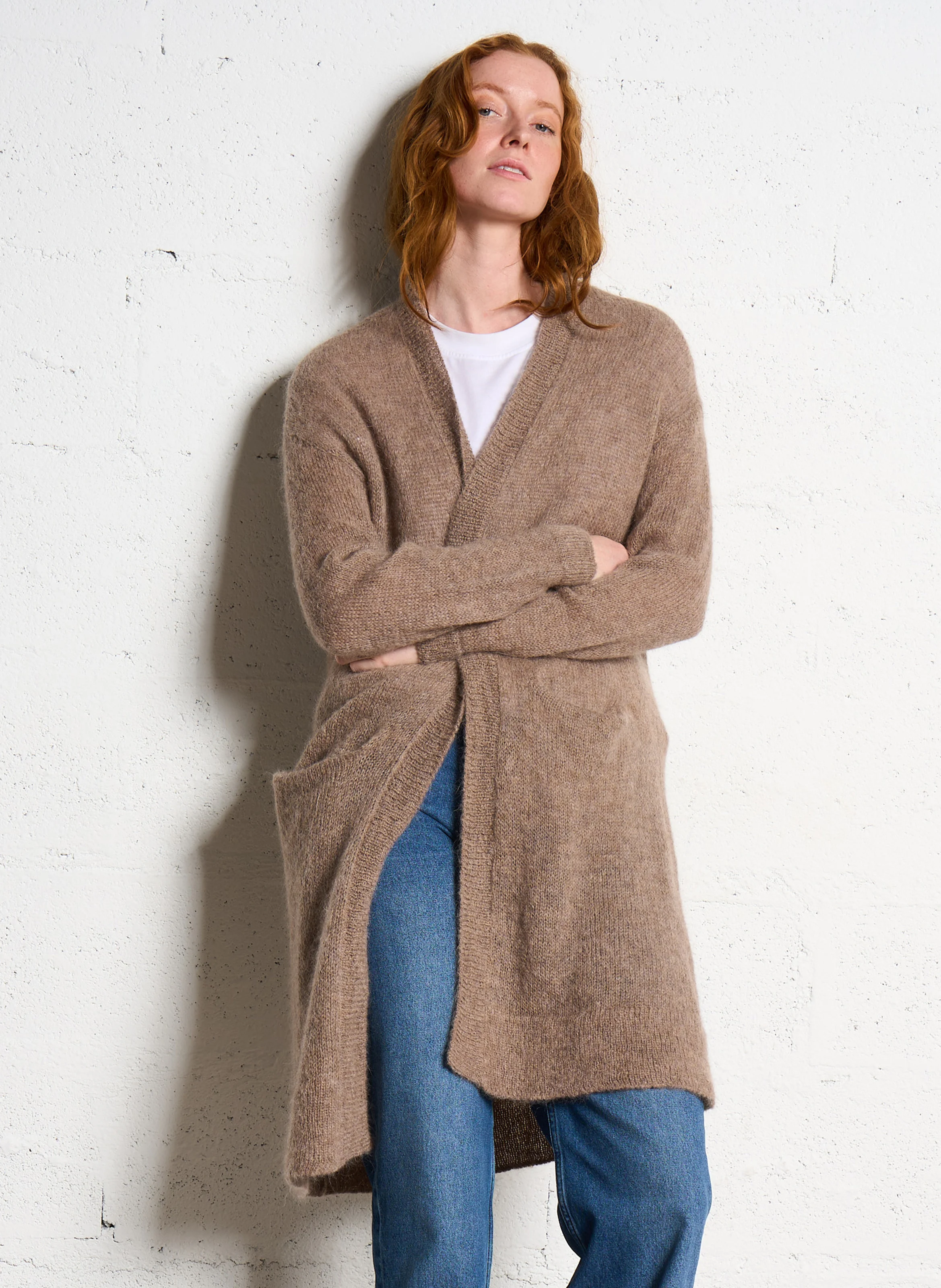 GAARANCYA - Gilet droit en laine mélangée | Marron