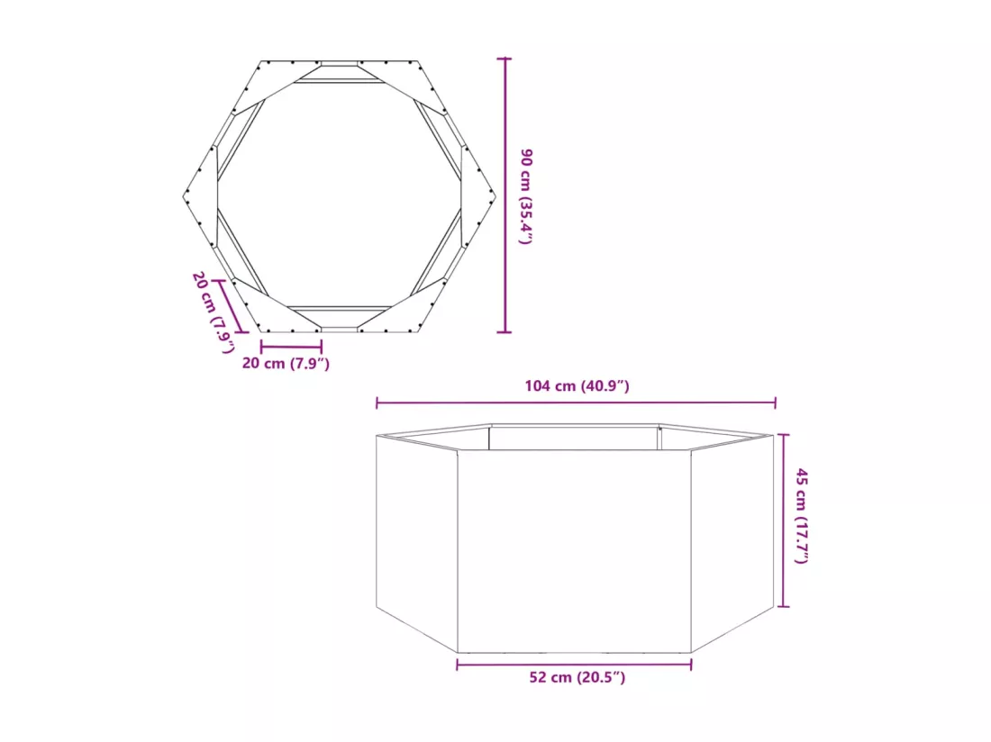 Jardinière bac lit surélevé blanche 104 x 90 x 45 cm 02_0038631