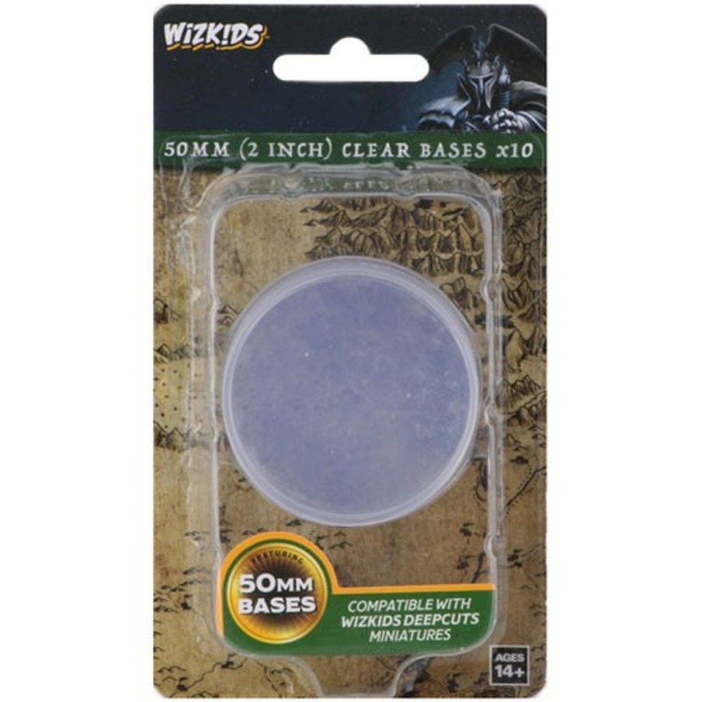 WizKids Deep Cuts Unpainted Miniatures : 10 Bases Rondes 50mm Transparentes