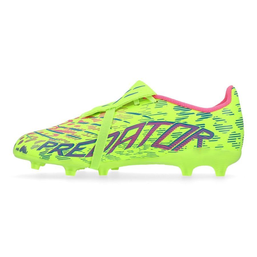 adidas Predator League Fold-over Tongue FG Mystic Victory - Lucid Lemon/Lucid Pink/Blue Fusion Enfant