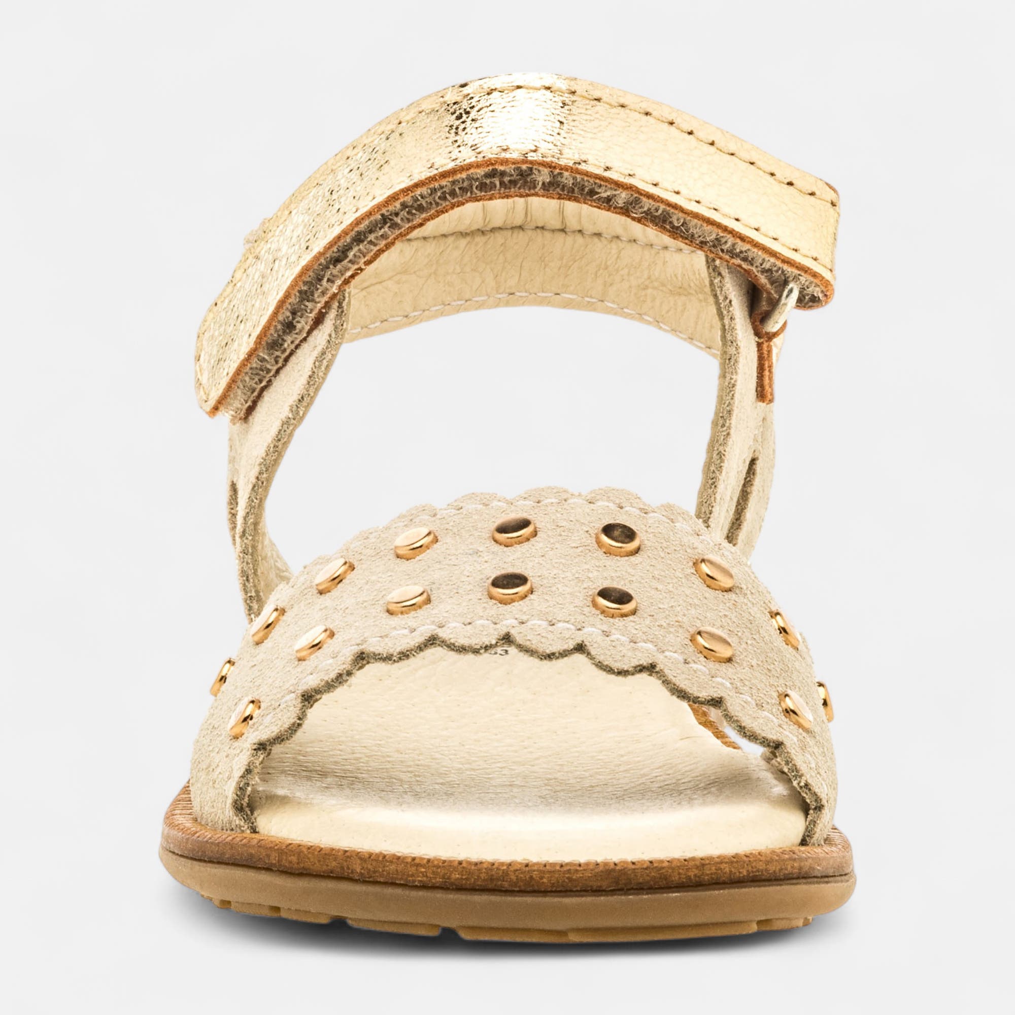 Nu-pieds Fille en cuir beige