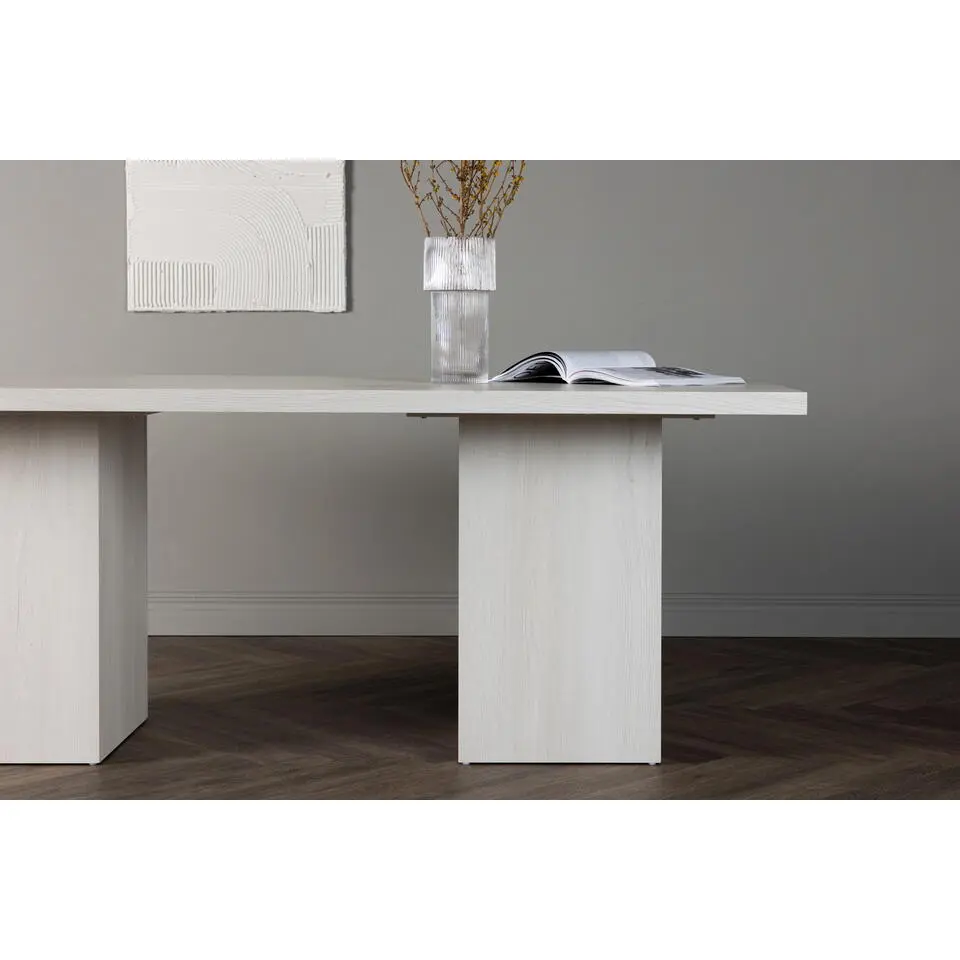 Eettafel Whitewash Hout - 200x90x75cm - Olga